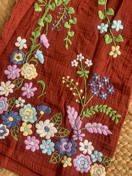 Chiang Mai boho trouser with flower hand embroidery 🧵