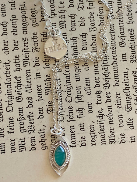 Amazonite silver  meaning of life necklace