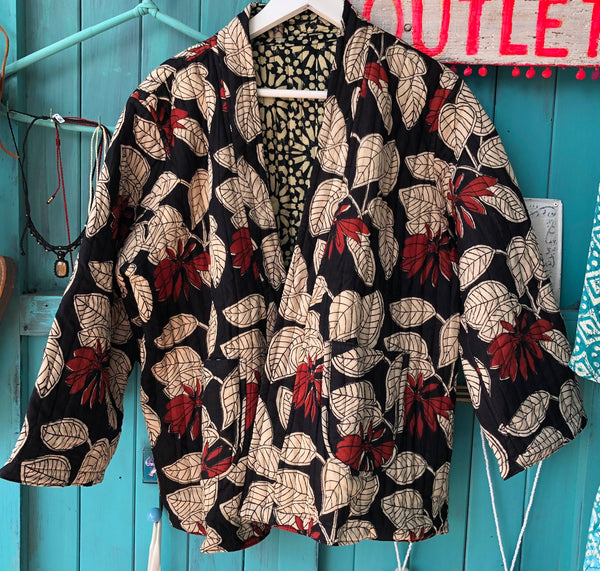 Boho Quilted Jacket – Pink Poppy Dream 🌸✨