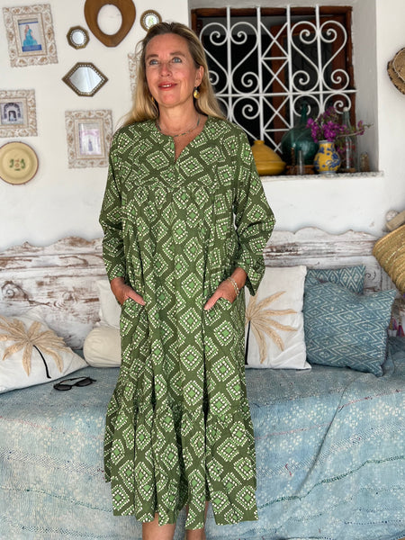Vintage dress green  Boho