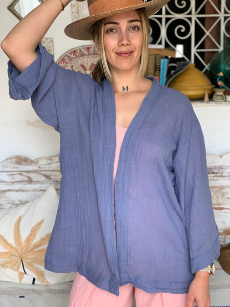 Ibiza boho short kimono 👘 in blue