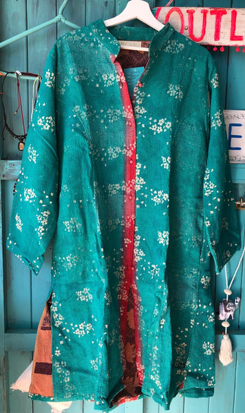 Bohemian Kantha vintage coat