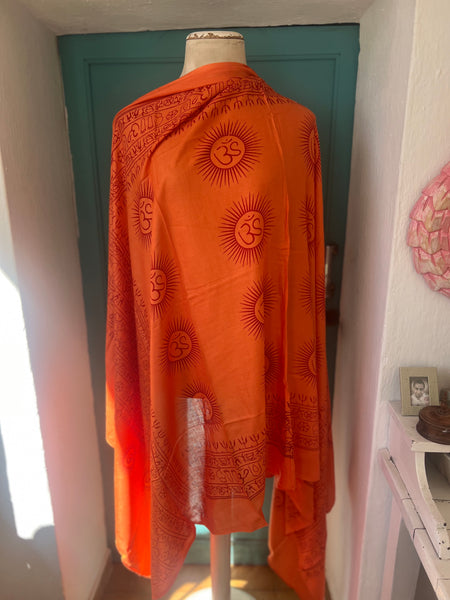 Om 🕉 big size Sarong Orange - Pareo  India