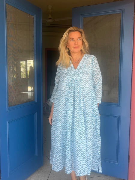Kilol dress  blue Haveli -  AUROBELLE  IBIZA