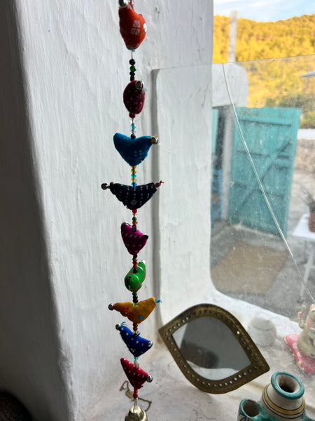 Indian folk boho deco charm bell to hang -  AUROBELLE  IBIZA
