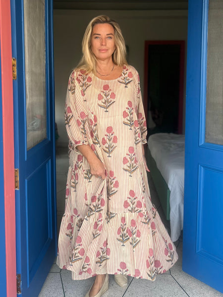 Namli dress boho block print -  AUROBELLE  IBIZA