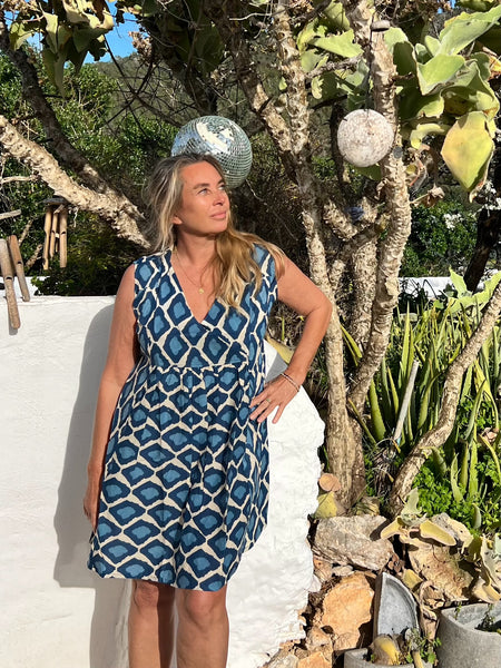 Kyoto dress blue -  AUROBELLE  IBIZA