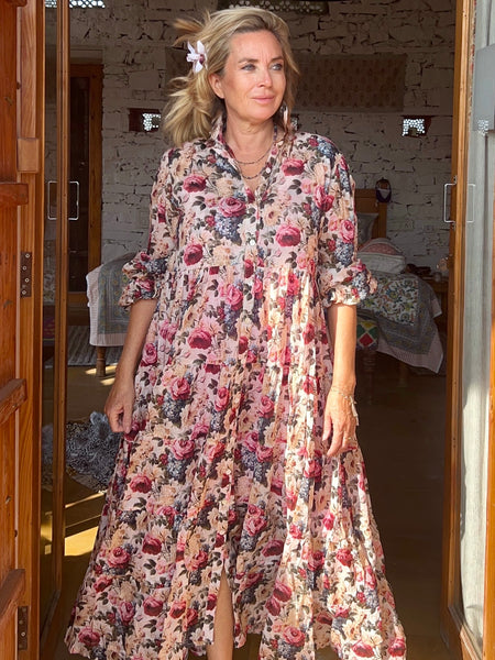 Romantic dress  Roses -  AUROBELLE  IBIZA