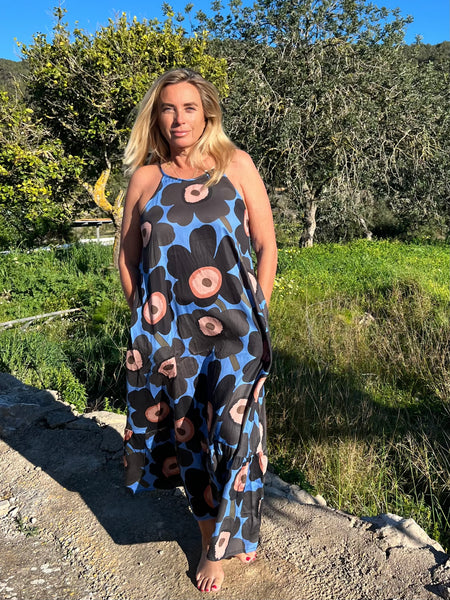 Nila dress black blue -  AUROBELLE  IBIZA