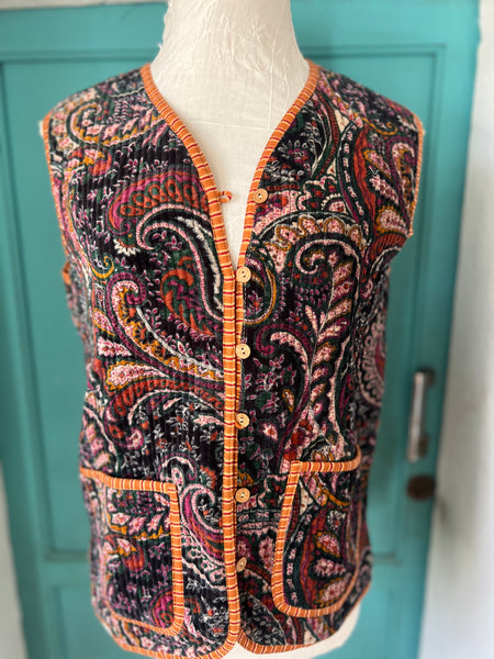 Velvet Paisley Vest – Handmade Boho Styl