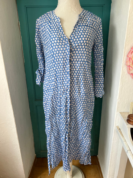 Blouse Dress – Blue Polka Dot -  AUROBELLE  IBIZA