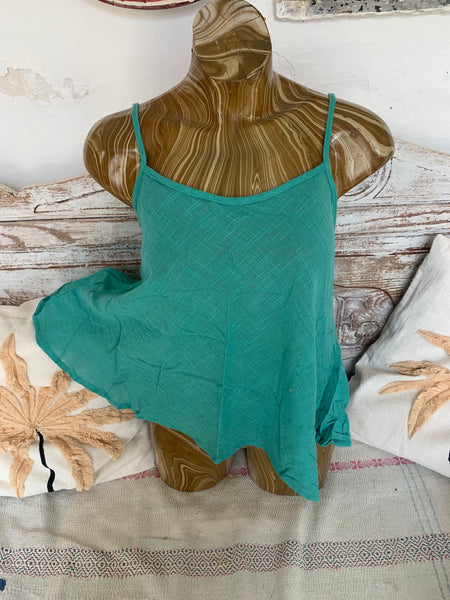 Linen  butterfly 🦋 top - boho blouse Formentera turquoise