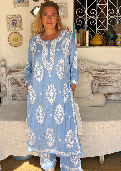 Modal pants suit set light blue -  AUROBELLE  IBIZA