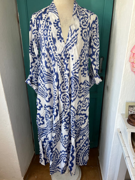 Ikat  blue dress