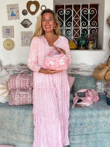 Floral boho Cosmetic Bag square