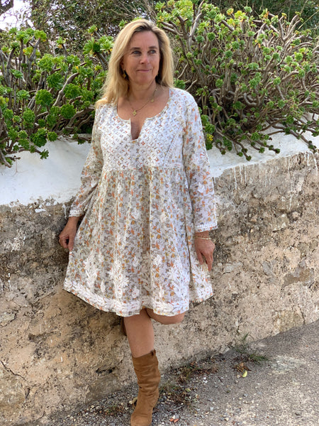 Tanit  Ibiza flower dream dress  light yellow  short