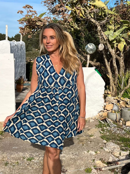 Kyoto dress blue -  AUROBELLE  IBIZA