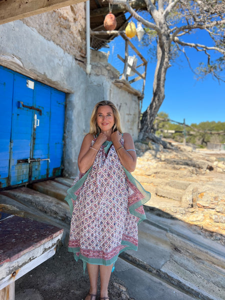 Sarong   , Pareo  , cotton shawl and beach Deluxe Block print collection,olive green classy    🪷 -  AUROBELLE  IBIZA