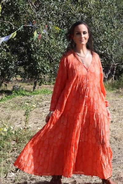 Hawa mahal    dress  in a happy orange one one left