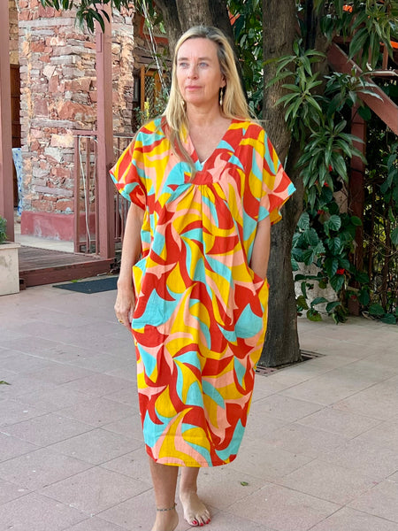 ANOKHI KAFTAN DRESS yellow Fun