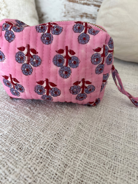 Small bag quilted  pink flower -  AUROBELLE  IBIZA