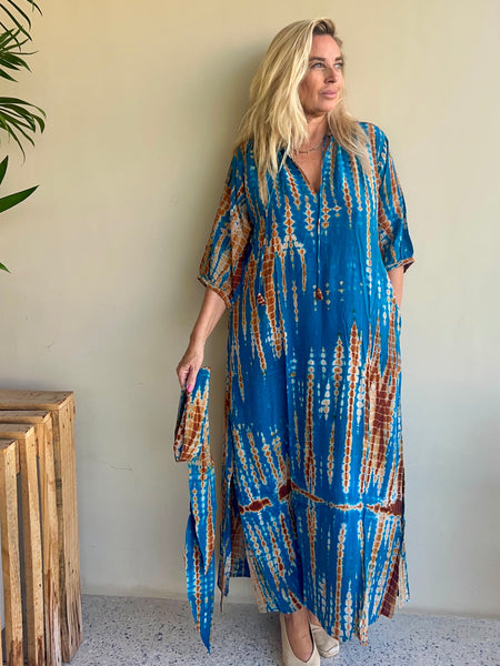 Lisa Silk dress no 5  turquoise brown
