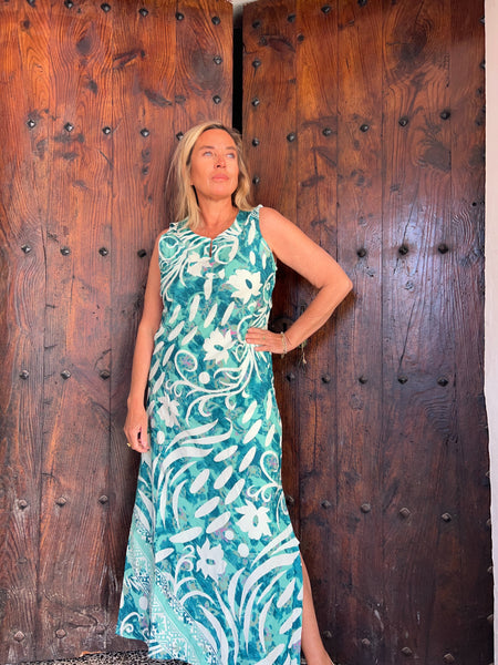 Jaipur Kaftan sleeveles turquoise Formaxi long