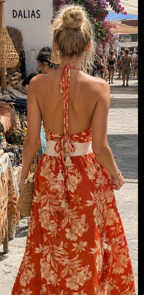 Sexy Ibiza Dress orange flower