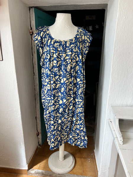 Anoushka boho summer dress blue south of france