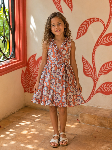 Angelina dress girlie orange flower
