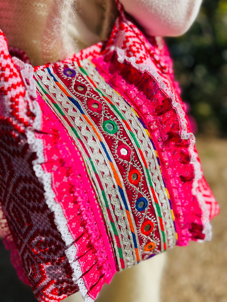 One-of-a-Kind Ibiza Patchwork Bag Boho big borders -  AUROBELLE  IBIZA