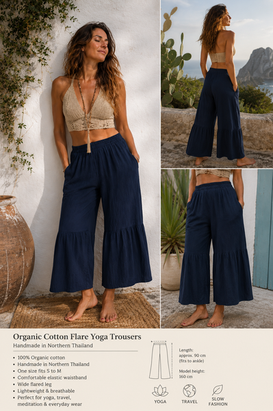 Organic cotton trouser indigo blue