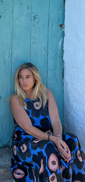 Nila dress black blue -  AUROBELLE  IBIZA