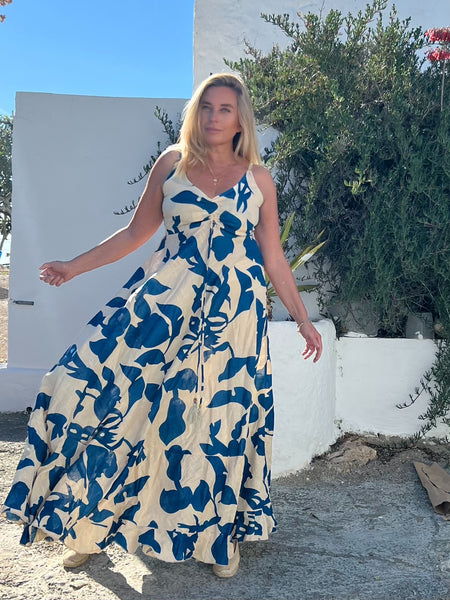 Isla Dress - blue flower 🌺 -  AUROBELLE  IBIZA