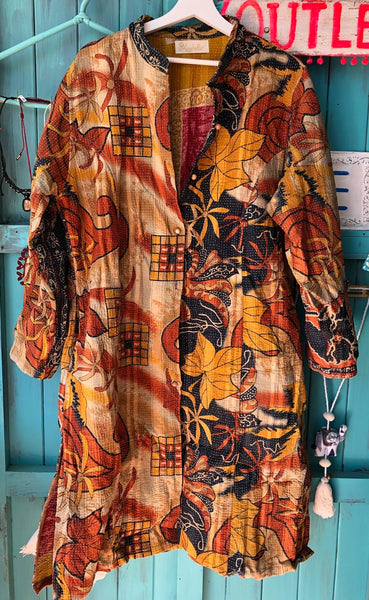 Bohemian Kantha vintage coat