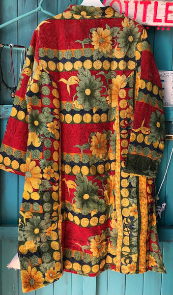Bohemian Kantha vintage coat