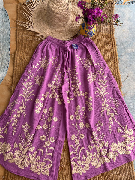 Chiang Mai boho trouser with flower hand embroidery 🧵