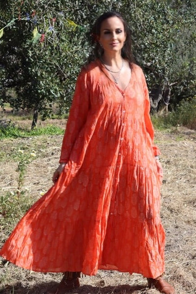 Hawa mahal    dress  in a happy orange one one left