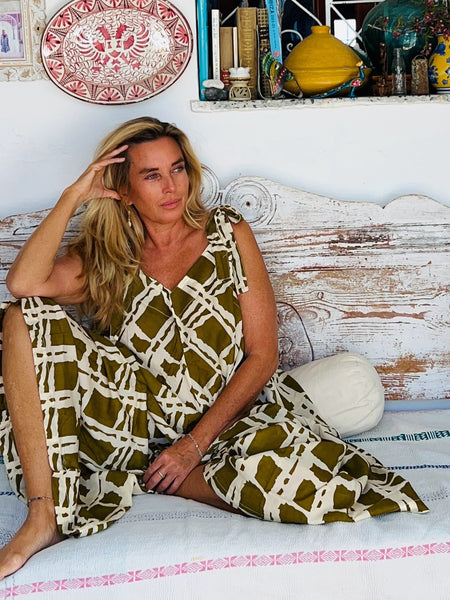 Jumpsuit happy summer in olive