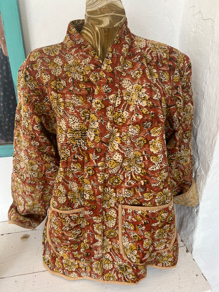 Bohemian Kantha vintage kimono jacket