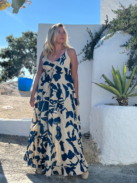 Isla No. 2 – Blue Flower Cotton Dress
