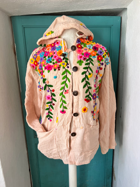 Chiang Mai boho hoodie jacket summer 26  light apricot Rosa