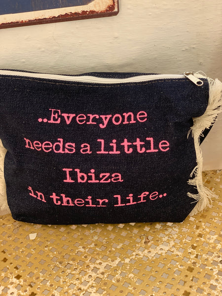 Everyone needs a bit of Ibiza in their life ! Demin jeans Cosmetic bag