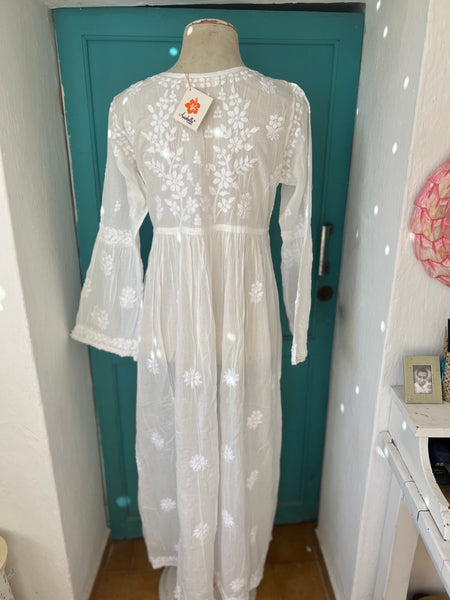 Romantic Ibiza dream  white cotton dress