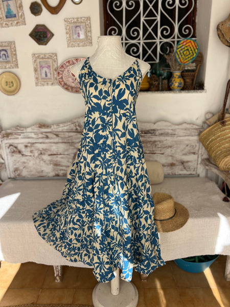 Sally dress  blue cotton ☀️ from Ibiza -  AUROBELLE  IBIZA