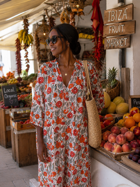 Lisa Dress Orange sunflower