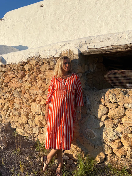 Softest light cotton kurta in trendy stripes -  AUROBELLE  IBIZA