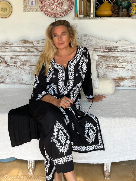 Modal pants suit set black -  AUROBELLE  IBIZA