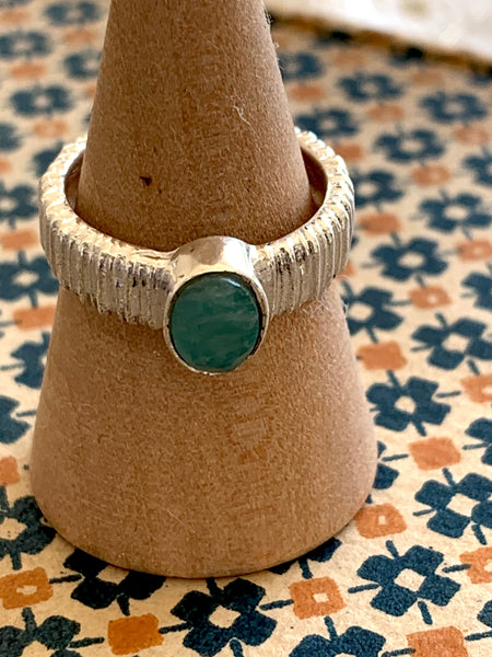 Stunning silver silver amazonite Ibiza designer boho ring