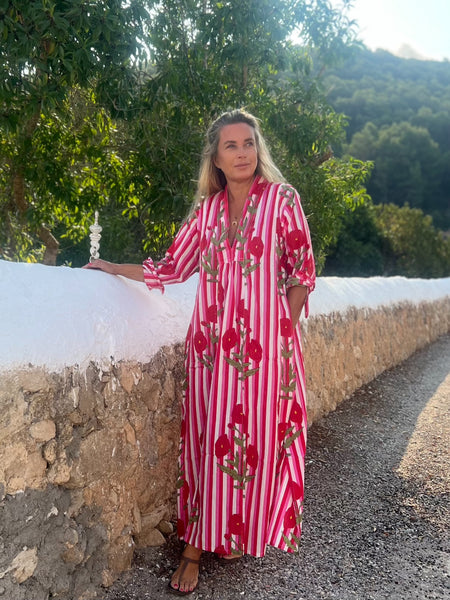 Martha pink boho beautiful long Kaftan